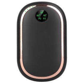 2 Colors Options -- 1Pc Rechargeable Hand Warmer Electric Hand Heater Portable Reusable Pocket Warmer Power Bank With Digital Display Sunset Ligh (Option: BLACK)