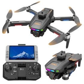 2026 New Foldable Four-axis Aerial Photography Drone X01 With 4.5-inch Independent Display, Equipped With Dual Camera, WIFI USB Charging, Remote (Option: BLACK)