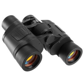 Portable HD Binoculars With FMC Lens Low Light Night Vision Telescope For Bird Watching Hunting Sports Events Concerts Adventure With Shoulder St (Option: BLACK)